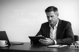 Real Estate Agent at Modern Workspace